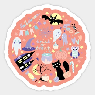 Trick or Treat, Halloween Sticker